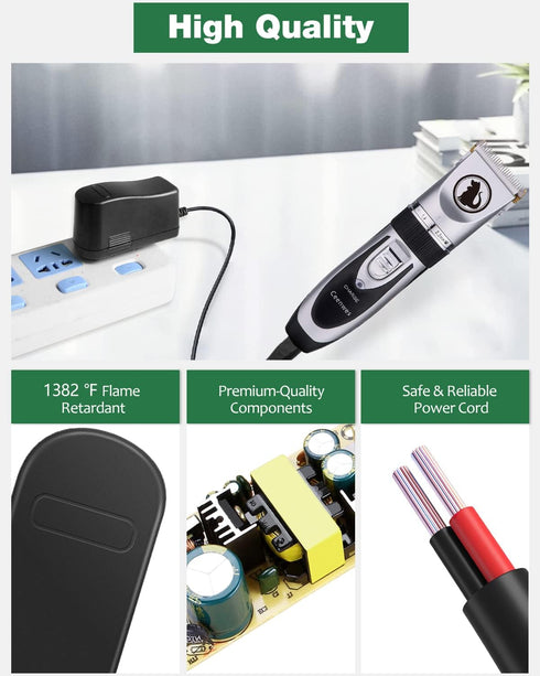 5V Power Cord Replacement Ceenwes Dog Clippers Charger for Low Noise Pet Clippers Rechargeable Dog Trimmer Cordless Pet Grooming Tools JOVNO 5V 1A...